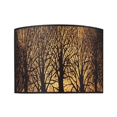 Sconce Wall Light with Amber Glass in Aged Bronze Finish