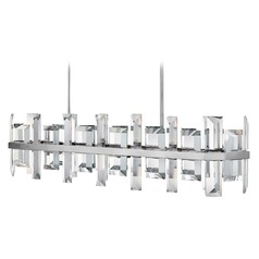 Odette 42-Inch Linear Chandelier in Polished Nickel by Fredrick Ramond