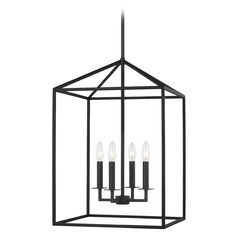 Perryton Medium Lantern in Midnight Black by Generation Lighting