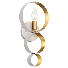 Crystorama Lighting Luna Matte White & Antique Gold Sconce