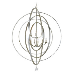 Crystorama Lighting Luna Antique Silver Chandelier