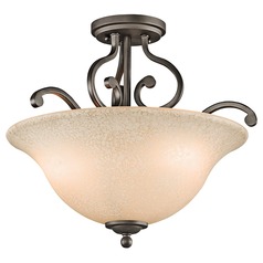 Kichler Semi-Flushmount Light with Scavo Glass in Olde Bronze