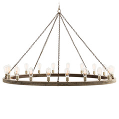 Geoffrey 60-Inch Large Chandelier in Grey Wood by Arteriors Home