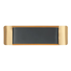 Kumilo Matte Black & Aged Gold Brass LED Vertical Bathroom Light by Matteo Lighting