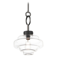 Maxim Lighting Harbor Black Pendant Light with Abstract Shade