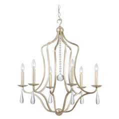 Crystorama Lighting Manning Silver Leaf Chandelier