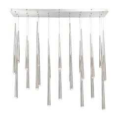 Cascade 23-Light LED Crystal Linear Chandelier in Polished Nickel by Modern Forms