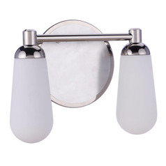 Riggs Brushed Polished Nickel & Polished Nickel Bathroom Light by Craftmade Lighting