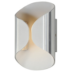 Folio Satin Aluminum & White LED Outdoor Wall Light by ET2 Lighting