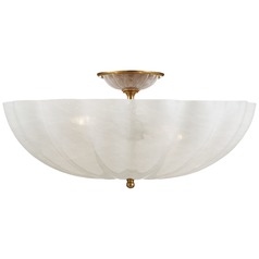 Aerin Rosehill Large Semi-Flush in Antique Brass by Visual Comfort Signature