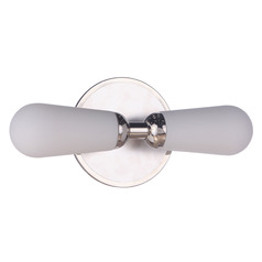 Riggs Brushed Polished Nickel & Polished Nickel Bathroom Light by Craftmade Lighting