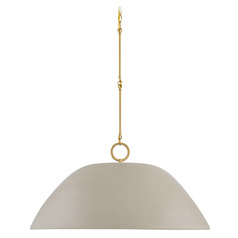 Savoy House Lighting Alta Concrete and Brass Pendant Light with Bowl / Dome Shade