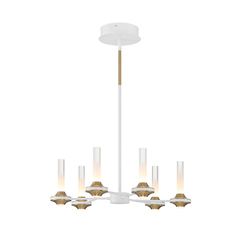 Torcia 6-Light LED Chandelier in Matte White by Eurofase Lighting