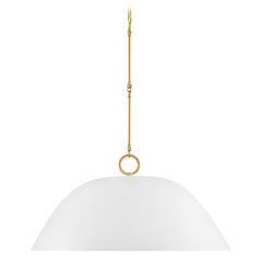 Savoy House Lighting Alta White Bisque and Brass Pendant Light with Bowl / Dome Shade