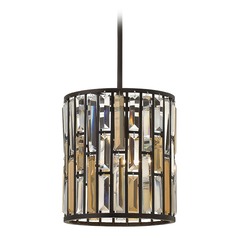 Gemma 10.25-Inch Crystal Pendant in Vintage Bronze by Fredrick Ramond
