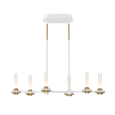 Torcia 6-Light LED Linear Chandelier in White by Eurofase Lighting