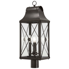 De Luz Oil Rubbed Bronze & Gold Post Light by Minka Lavery