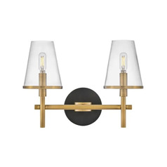Marten 2-Light Bath Light in Brass & Black by Hinkley Lighting
