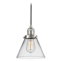 Large Cone Brushed Satin Nickel Mini Pendant by Innovations Lighting