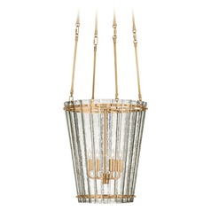 Carrier & Company Brass 4-Light Tall Chandelier by Visual Comfort Signature