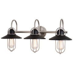 Vaxcel Lighting Galena Matte Black & Satin Nickel Bathroom Light