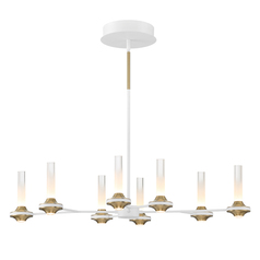 Torcia 8-Light LED Linear Chandelier in White by Eurofase Lighting