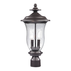 Seeded Glass Post Light Oil Rubbed Bronze Elk Lighting