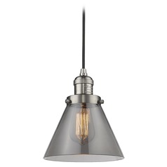 Large Cone Brushed Satin Nickel Mini Pendant by Innovations Lighting