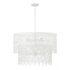 Capital Lighting Phoebe Matte White Pendant Light with Drum Shade