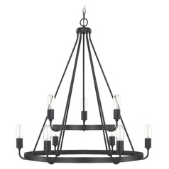 Tanner 2-Tier Chandelier in Matte Black by HomePlace
