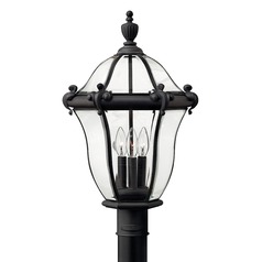 Post Light with Clear Glass in Museum Black by Hinkley Lighting