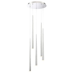 Cascade 5-Light LED Pendant in Polished Nickel by Modern Forms