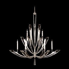 Fine Art Lamps Vol De Cristal Silver Leaf Crystal Chandelier