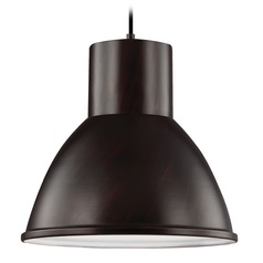 Division Street 15-Inch Pendant in Bronze by Generation Lighting
