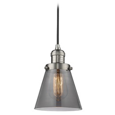 Small Cone Brushed Satin Nickel Mini Pendant by Innovations Lighting