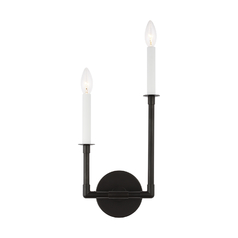 Chapman & Meyers Bayview Double Right Sconce in Aged Iron by Visual Comfort Studio