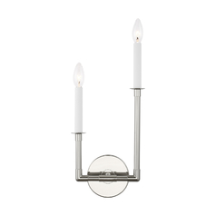 Chapman & Meyers Bayview Double Right Sconce in Polished Nickel by Visual Comfort Studio