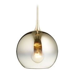 Satin Gold Mini Pendant with Globe Shade by Quorum Lighting