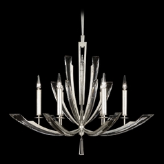 Fine Art Lamps Vol De Cristal Silver Leaf Crystal Chandelier