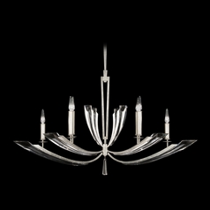 Fine Art Lamps Vol De Cristal Silver Leaf Crystal Chandelier