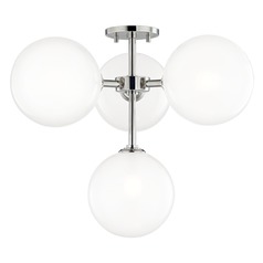 Ashleigh LED Semi-Flush Mount in Polished Nickel by Mitzi by Hudson Valley