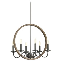 Fontayne Antique Bronze 6-Light Chandelier by Progress Lighting