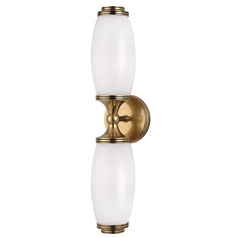 Brooke 2-Light Wall Sconce in Aged Brass by Hudson Valley Lighting