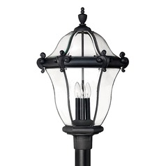 Post Light with Clear Glass in Museum Black by Hinkley Lighting