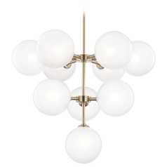 Ashleigh LED Chandelier in Brass by Mitzi by Hudson Valley