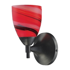 Elk Lighting Art Glass Sconce Wall Light in Dark Rust Finish