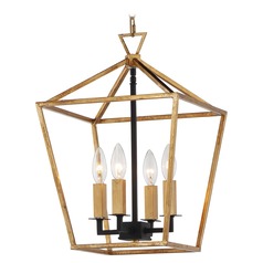 Abode Gold Leaf & Textured Black Chandelier by Maxim Lighting