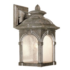 Seeded Glass Outdoor Wall Light Grey by Vaxcel Lighting