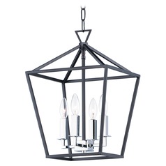 Abode Textured Black & Polished Nickel Chandelier by Maxim Lighting