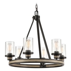 Elk Lighting Beaufort Anvil Iron, Distressed Antique Graywood Chandelier